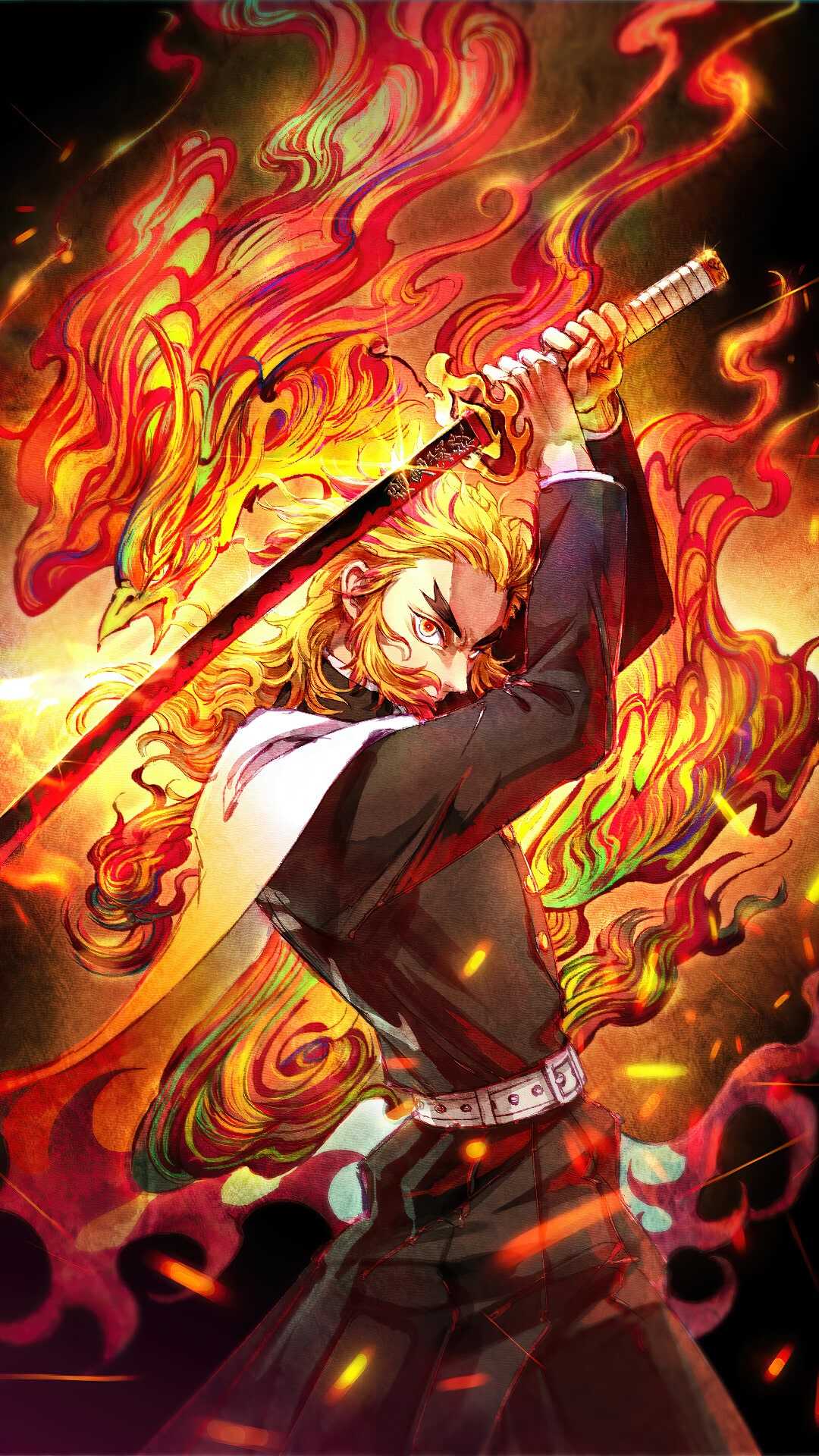 1080x1920 iPhone Rengoku Wallpaper Free HD Wallpaper