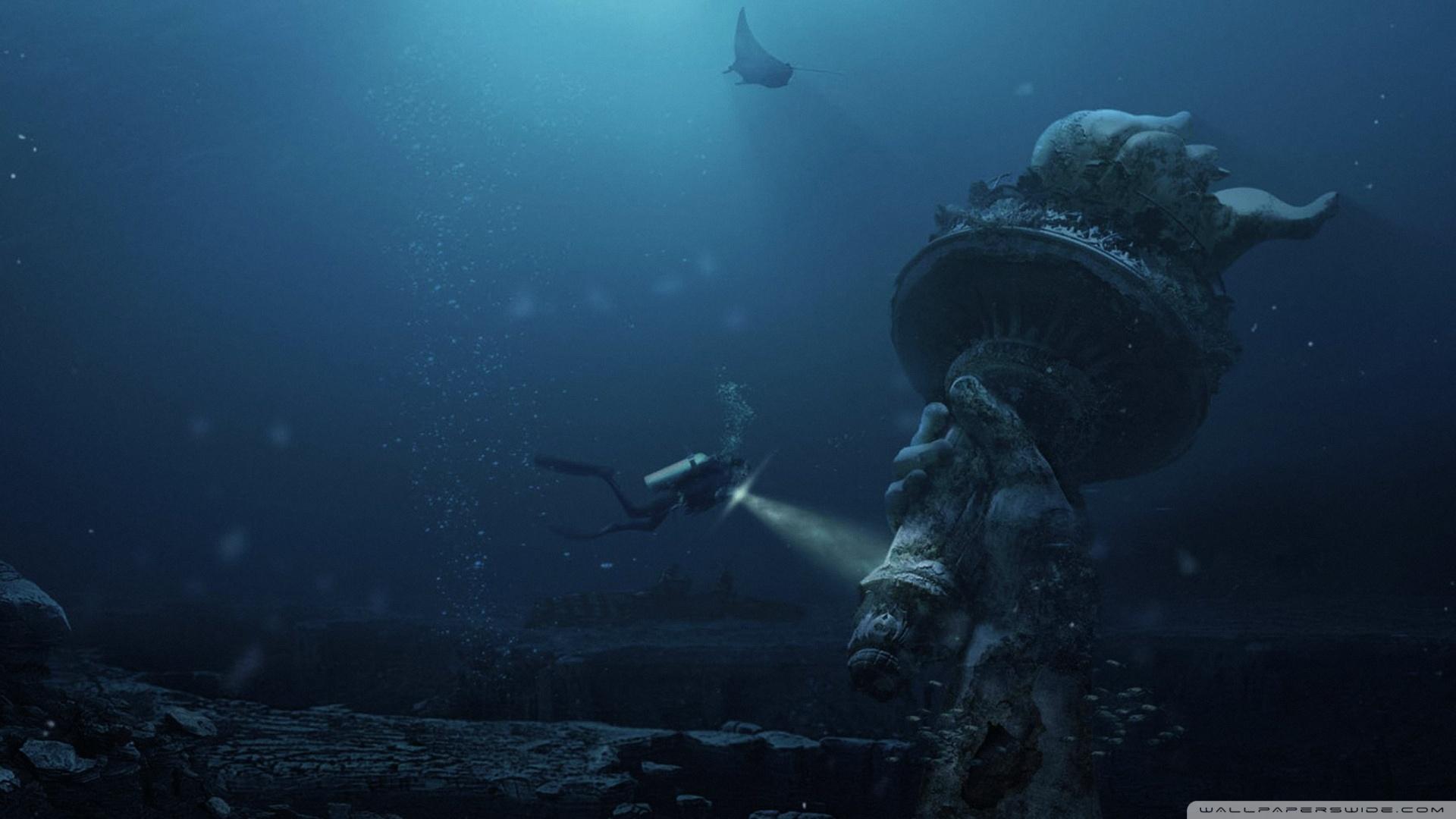 1920x1080 Download Underwater Ruins Wallpaper 1920x1080