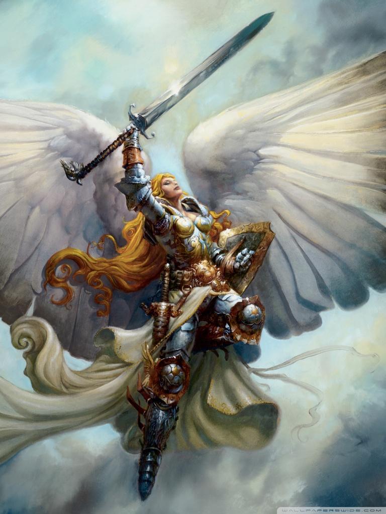 768x1024 Archangel Michael Wallpaper HD HD Wallpaper