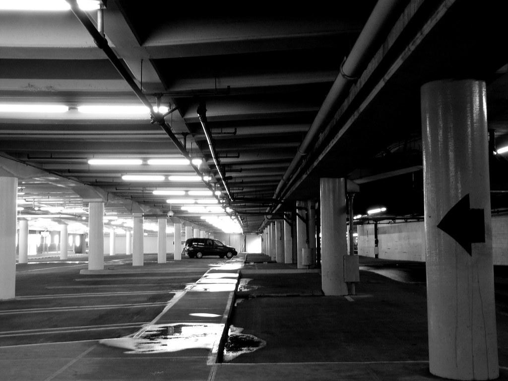 1024x768 Almost Empty Parking Garage. Seen in the Lloyd Center parki