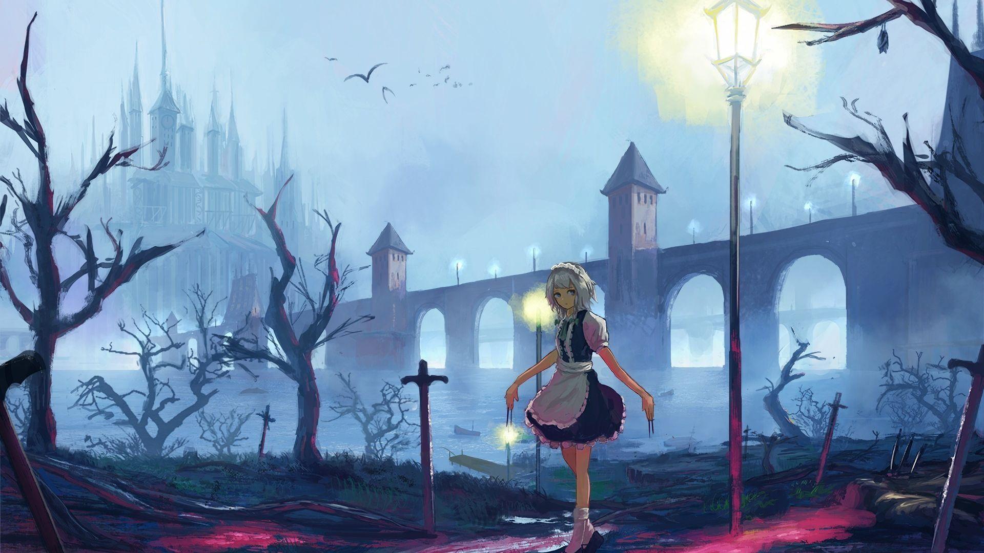 1920x1080 Desktop Wallpaper Anime Girl, Sakuya Izayoi Touhou, HD Image, Picture, Background, 8d495d