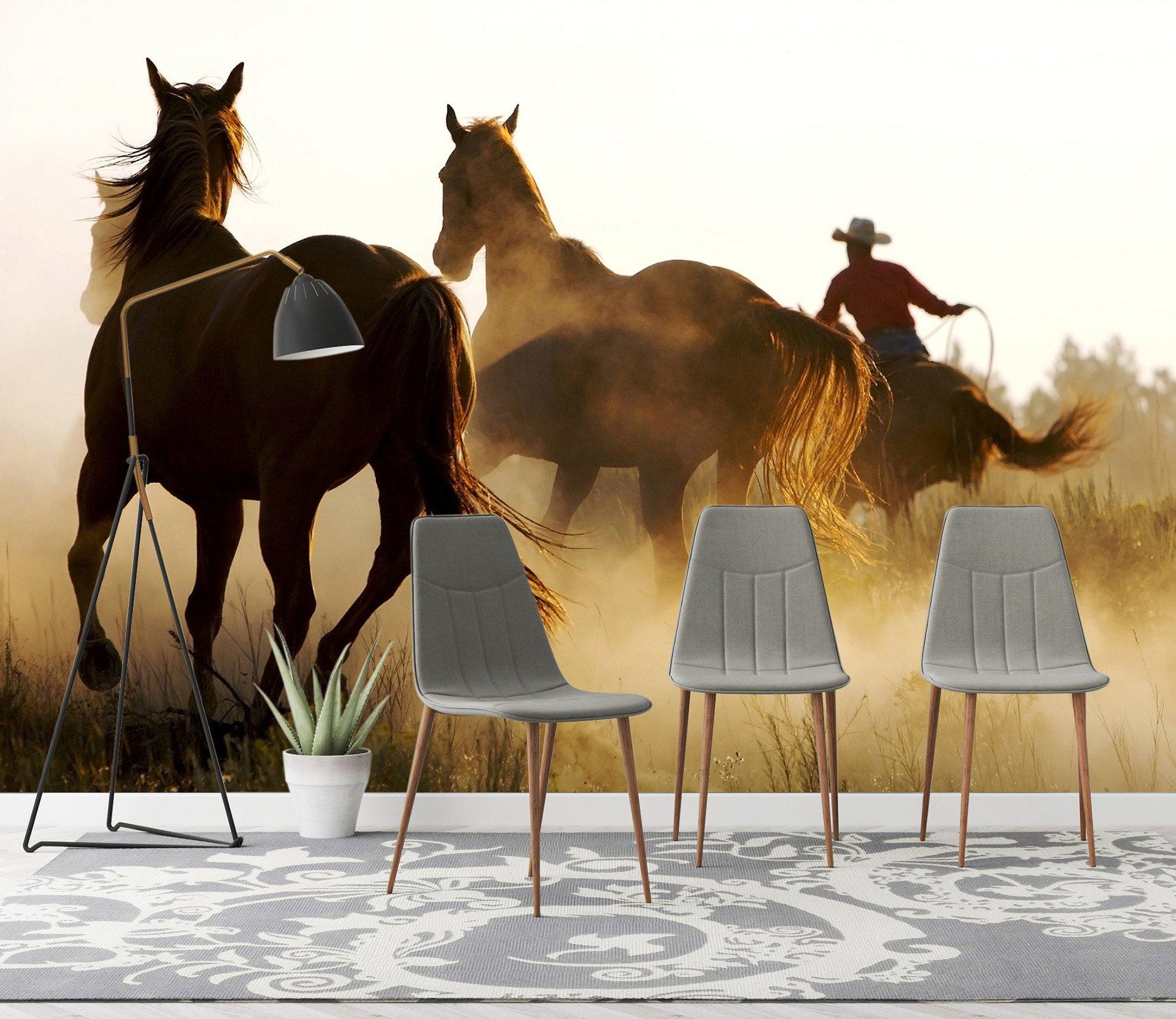 1846x1600 3D Horse Group 06 Wall Murals