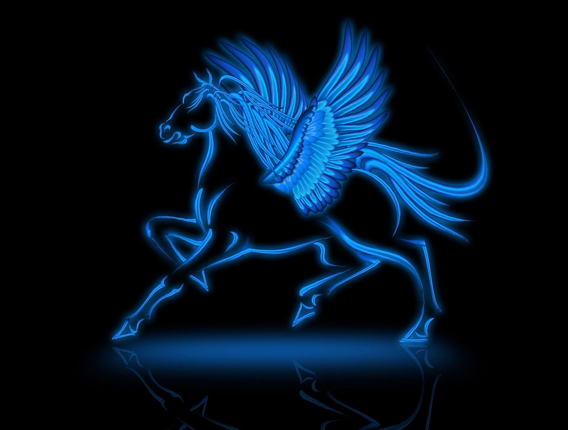 1920x1453 Beautiful Blue Fire Horse Wallpaper