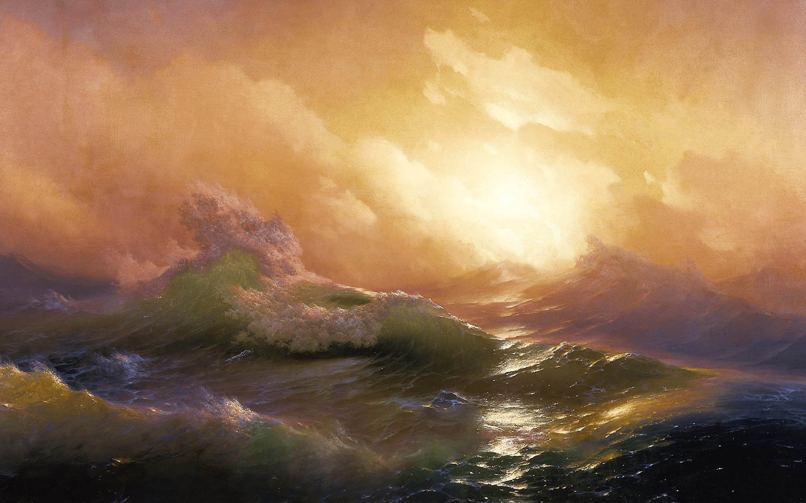 2560x1600 The Ninth Wave by Ivan Aivazovsky [3840x2160]: wallpaper