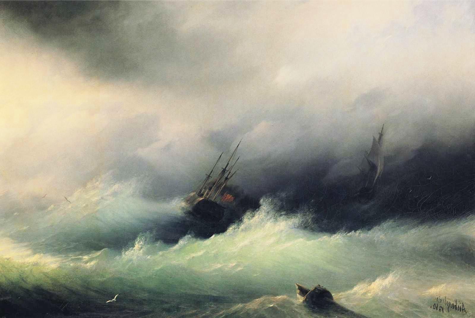 1600x1073 painting ivan aivazovsky sea sailing ship boat classic art wallpaper