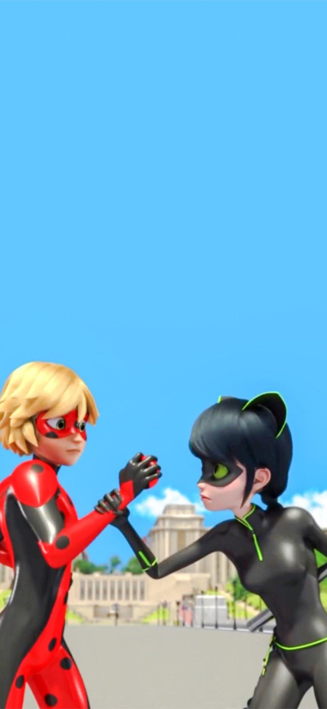 1125x2436 miraculous tales of ladybug cat noir iPhone Wallpaper Free Download