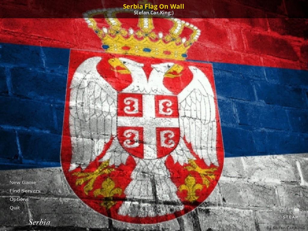 1024x768 Serbia Flag On Wall [Counter Strike 1.6] [Mods]