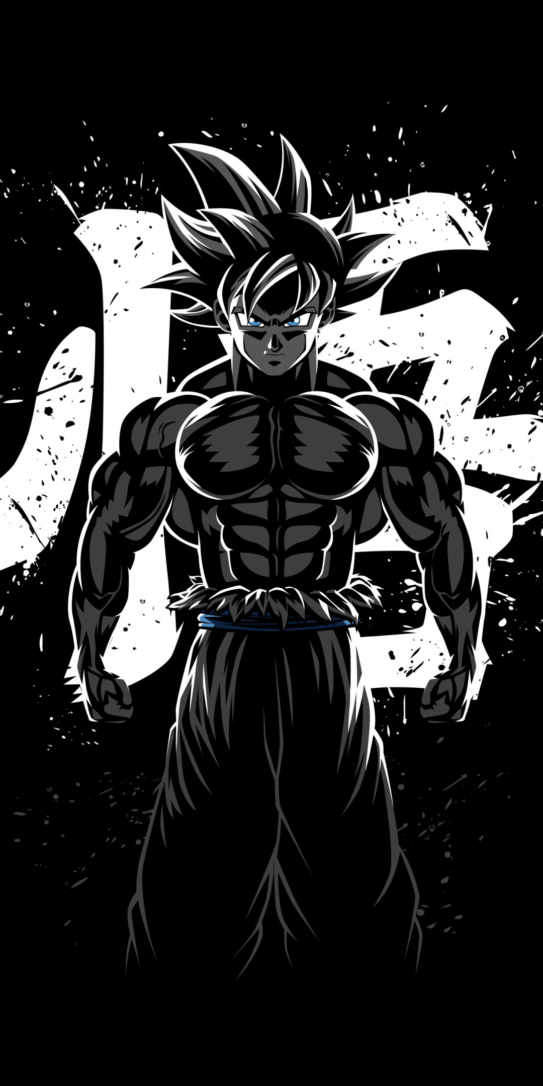 1080x2160 Goku Musculoso Wallpaper 4K, Dragon Ball Z, AMOLED, Minimal, Black Background, Black Dark