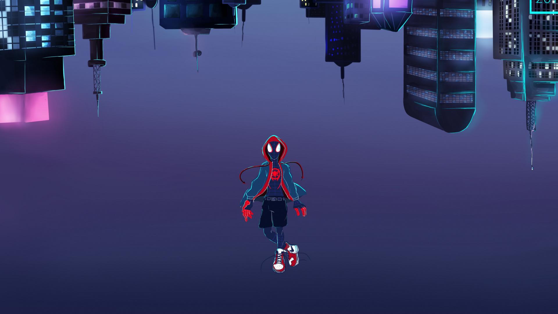 1920x1080 Download Spiderman, Spider Verse, Movie, Fan Art Wallpaper, 1920x Full HD, HDTV, FHD, 1080p