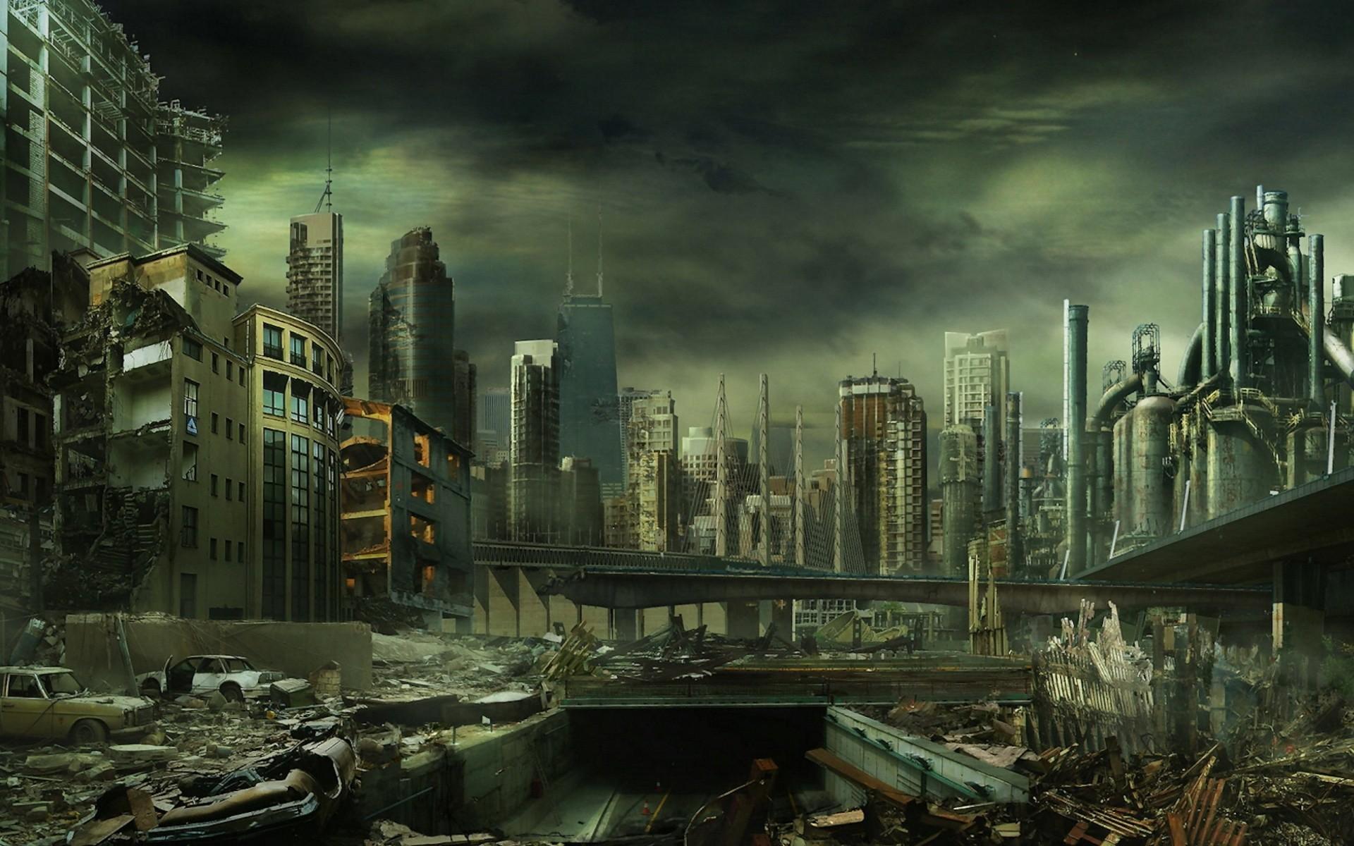 1920x1200 Destroyed City Background