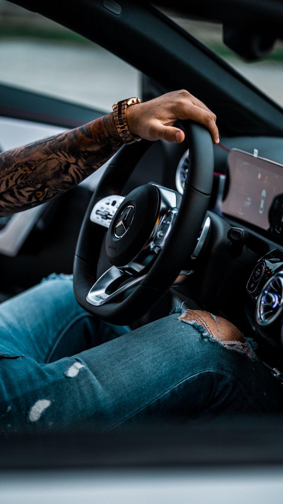 938x1668 Download Wallpaper 938x1668 Mercedes, Steering Wheel, Hand, Car Iphone 8 7 6s 6 For Parallax HD Background
