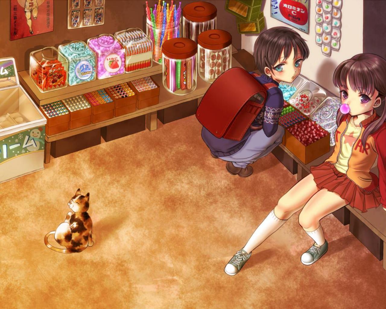 1280x1024 Candy Shop Wallpaper