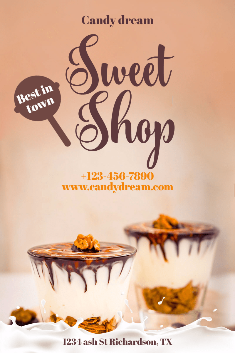 800x1200 Candy Shop #candy #sweet #shop Design Template