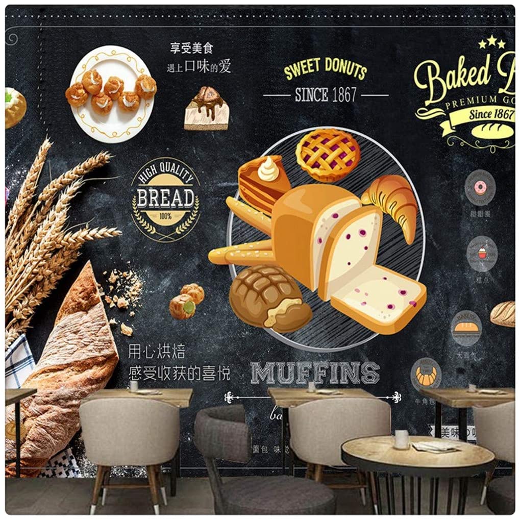 1019x1019 Wallpaper Vintage Food Baking Shop Bakery Background Wall Design Wallpaper Wall murals, 250cmX175cm
