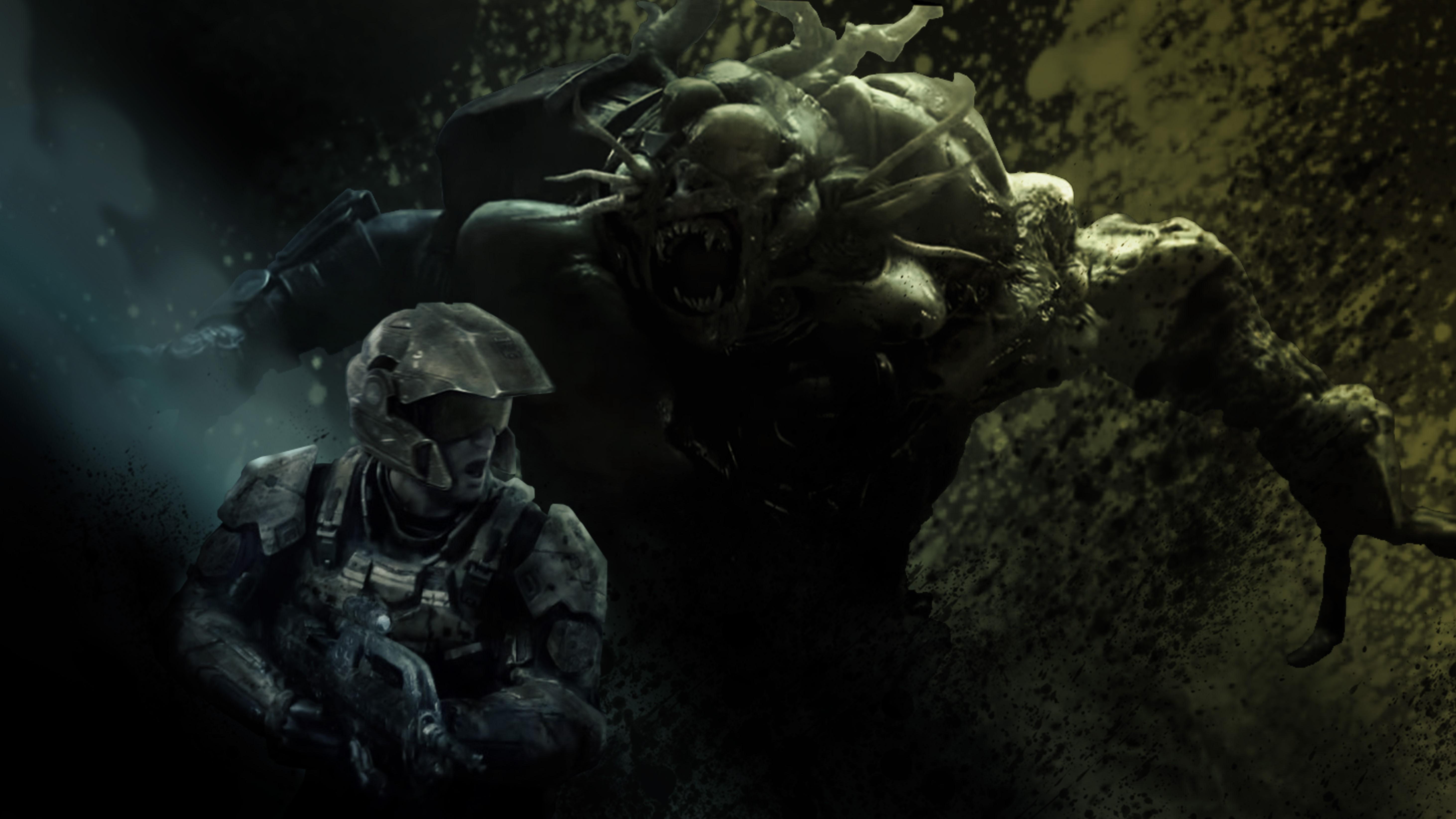 5848x3289 Halo Flood Wallpaper