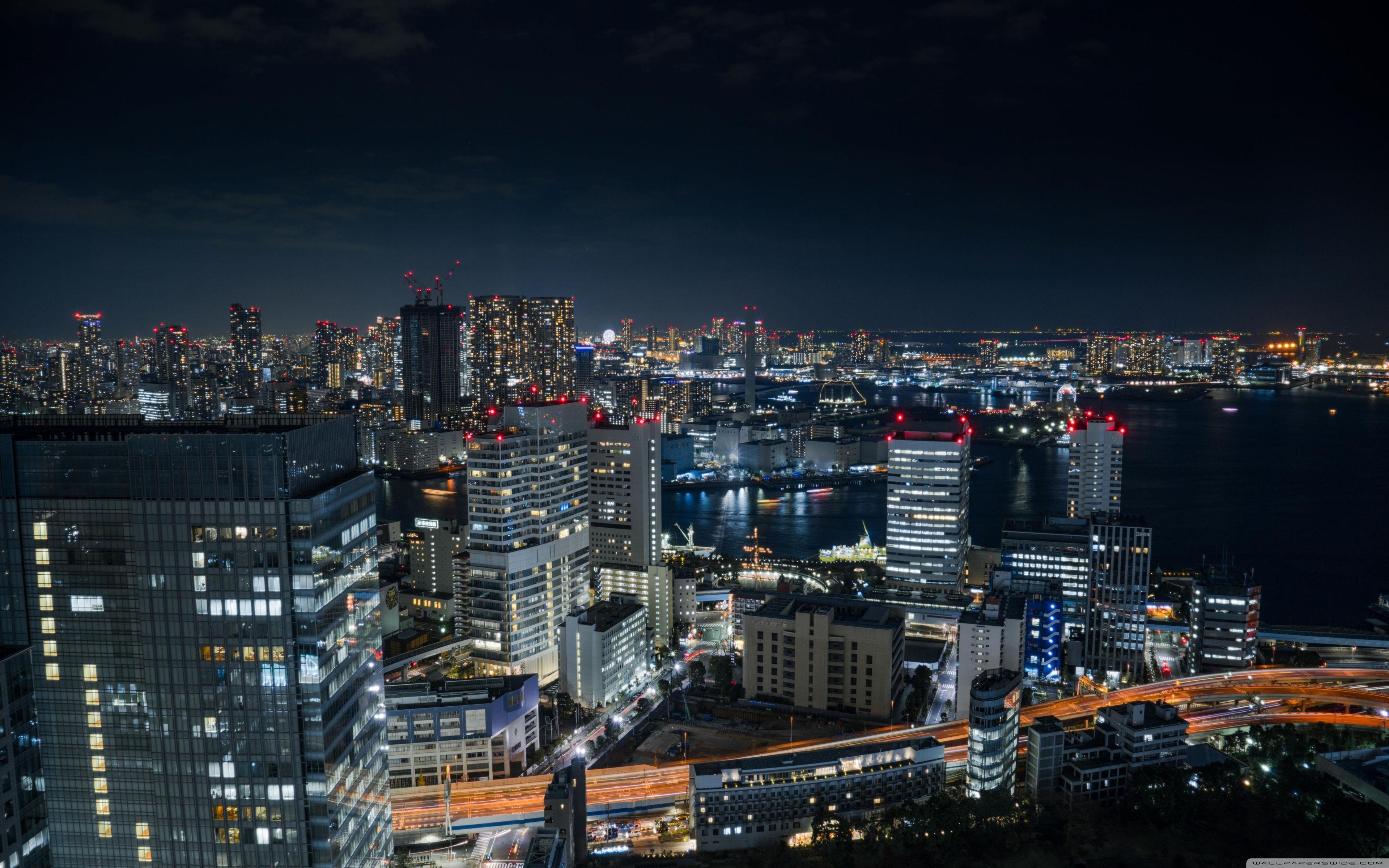 3840x2400 Tokyo Bay at Night ❤ 4K HD Desktop Wallpaper for 4K Ultra HD TV