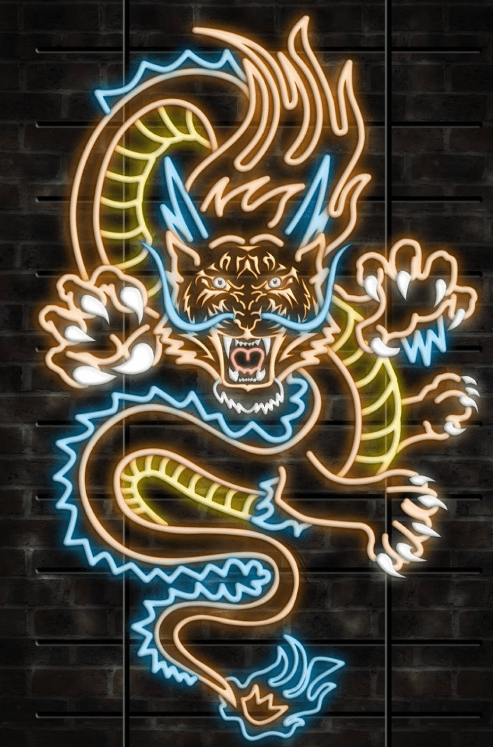 1000x1513 12:12 on Twitter. Neon sign art, Dragon illustration, Neon wallpaper