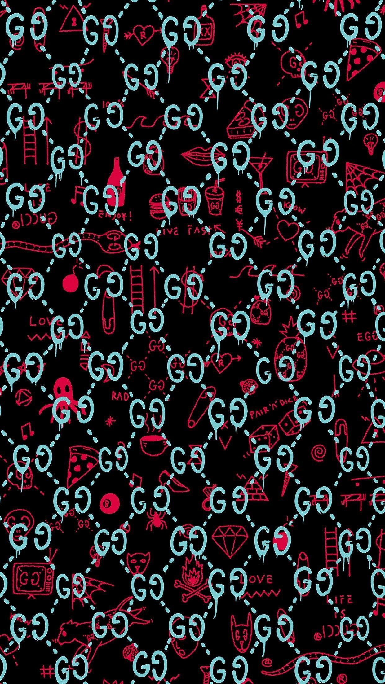 1242x2208 Gucci Monogram Wallpaper