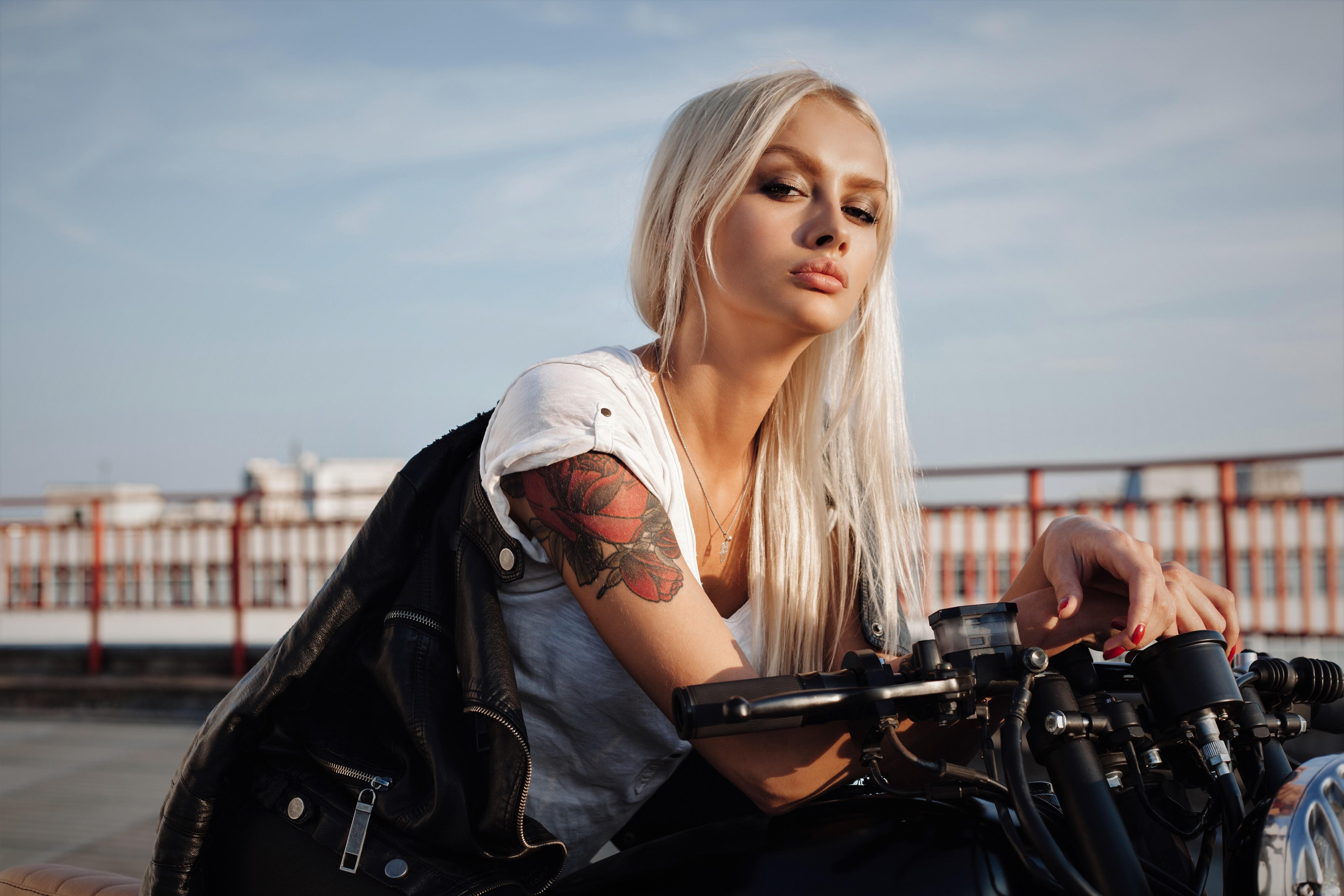4800x3200 Tattoo Girl On Motorcycle 5k Laptop Full HD 1080P HD 4k Wallpaper, Image, Background, Photo and Picture
