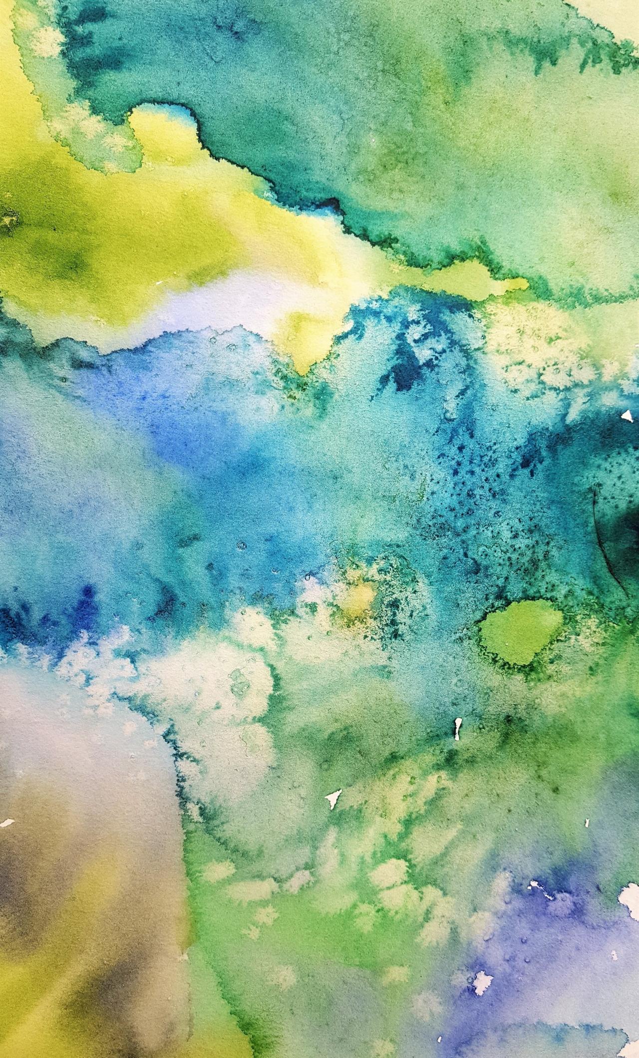 1280x2120 Download 1280x2120 Wallpaper Blue Green, Watercolor, Artwork, Iphone 6 Plus, 1280x2120 HD Image, Background, 19582