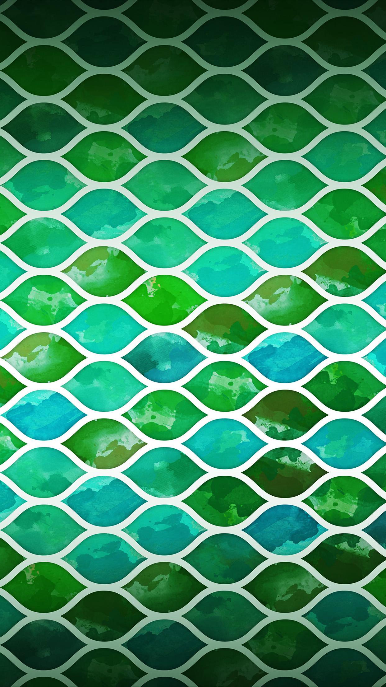 1242x2208 Art Green Watercolor Pattern