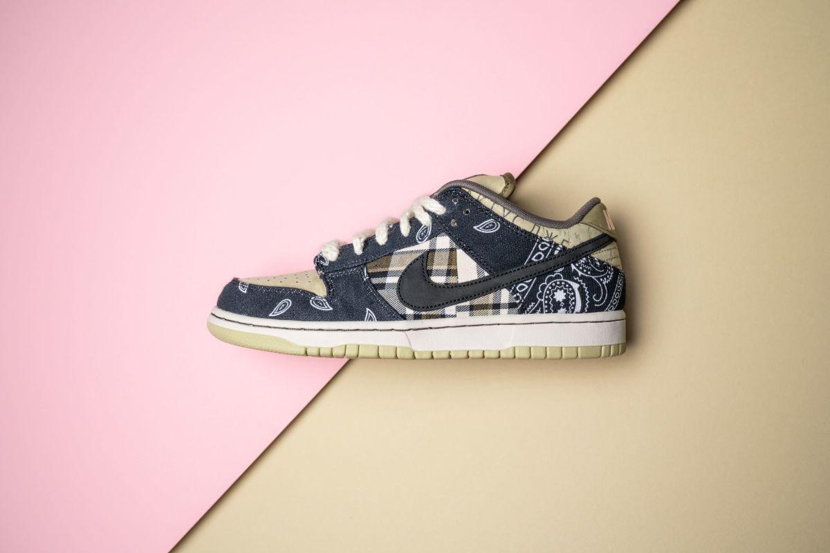1200x800 Nike Teams With Travis Scott For Bandanna Print Dunk Low Sneakers