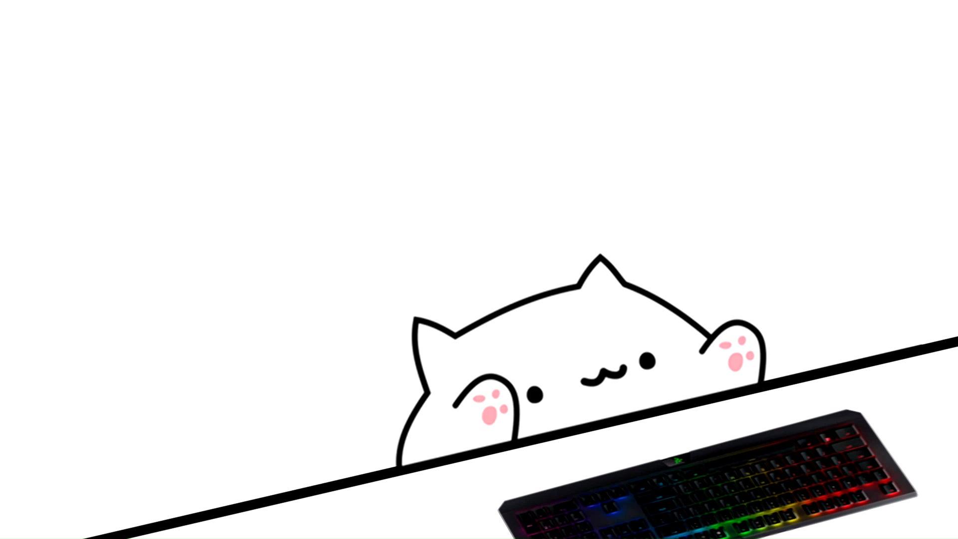 Повтори котика. Bongo Cat. Клавиатура для Бонго Кэт. Бонго Кэт бьёт клавиатуру клавиатурой. Bongo Cat гигачад.