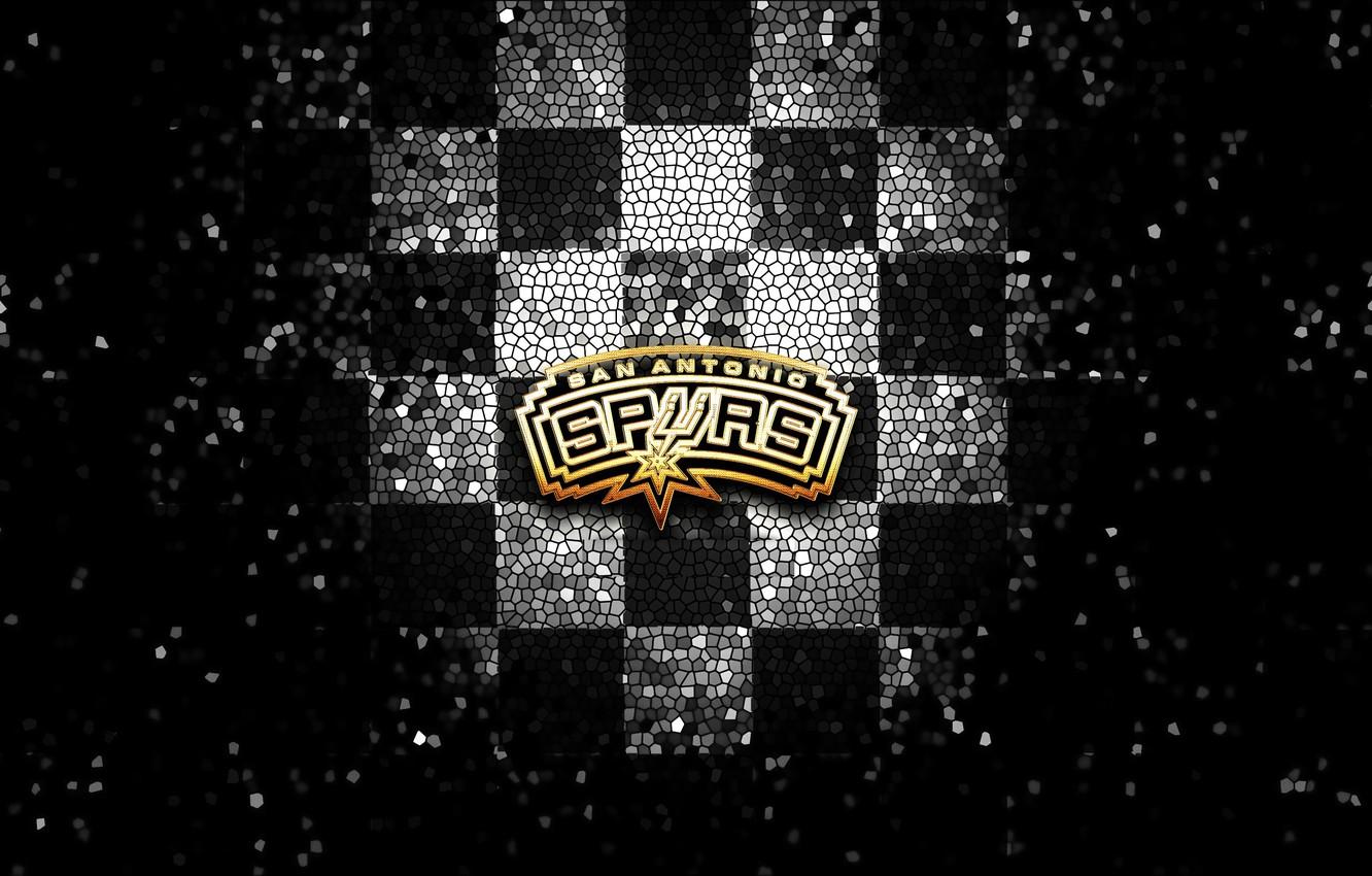 1332x850 Wallpaper wallpaper, sport, logo, basketball, NBA, San Antonio Spurs, glitter, checkered image for desktop, section спорт