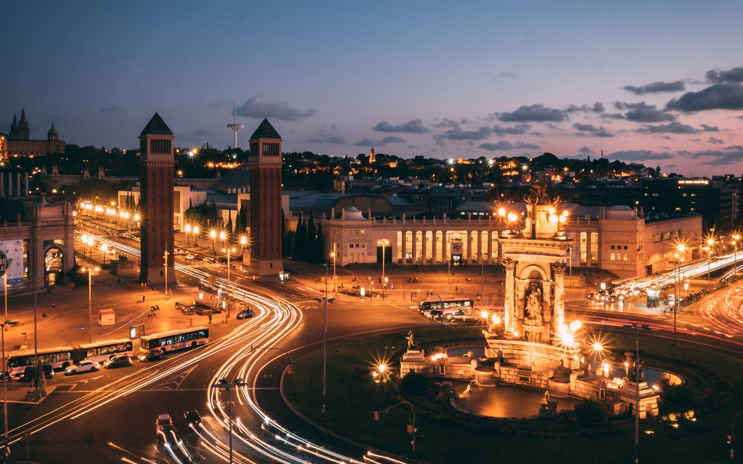 2560x1600 Long Expo Barcelona Mac Wallpaper Download