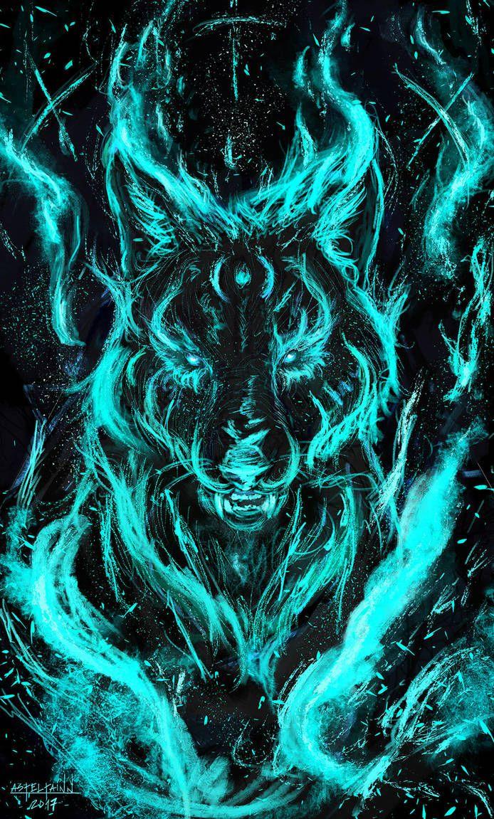 694x1151 Cool Blue Wolf Background