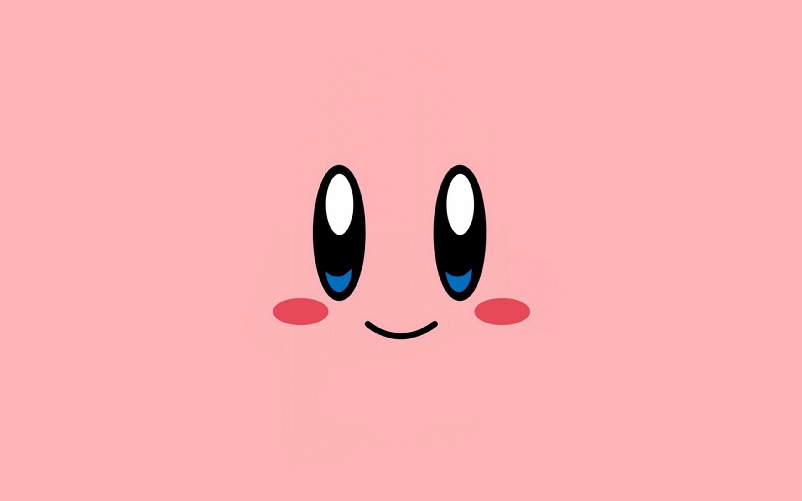 2560x1600 Kirby Pink Face Cute Illustration Art Wallpaper