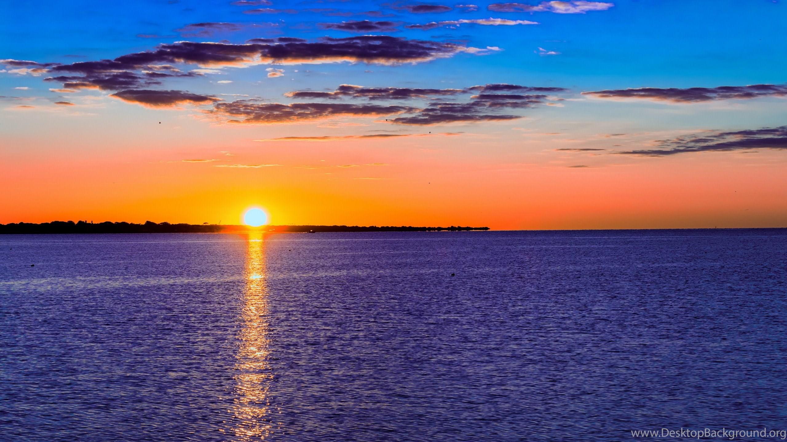 2560x1440 Sea AeYaeY Sunset Landscape Sky Clouds Ocean Wallpaper Desktop Background