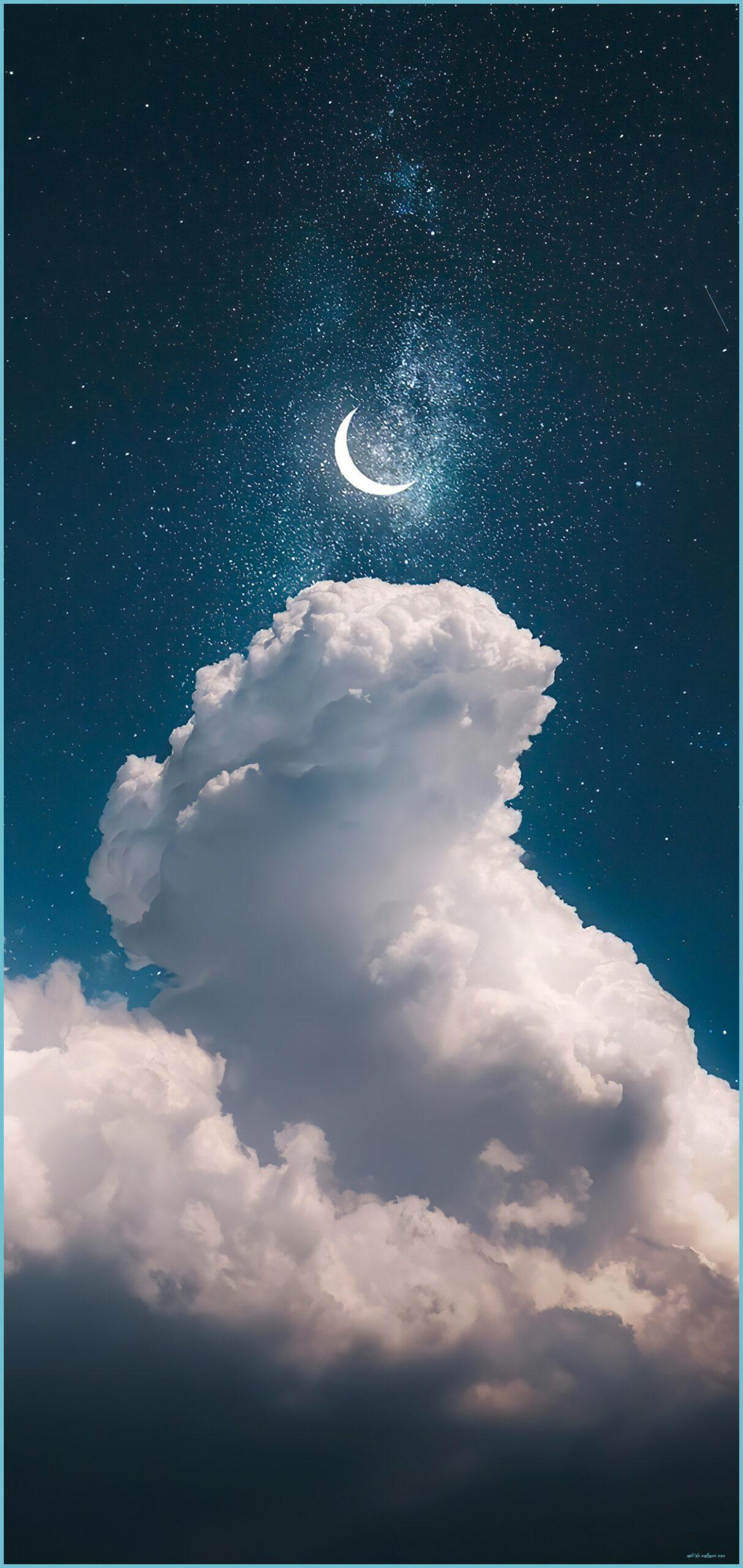 1213x2560 Beautiful Night Sky Wallpaper For IPhone To Download Sky Wallpaper Moon
