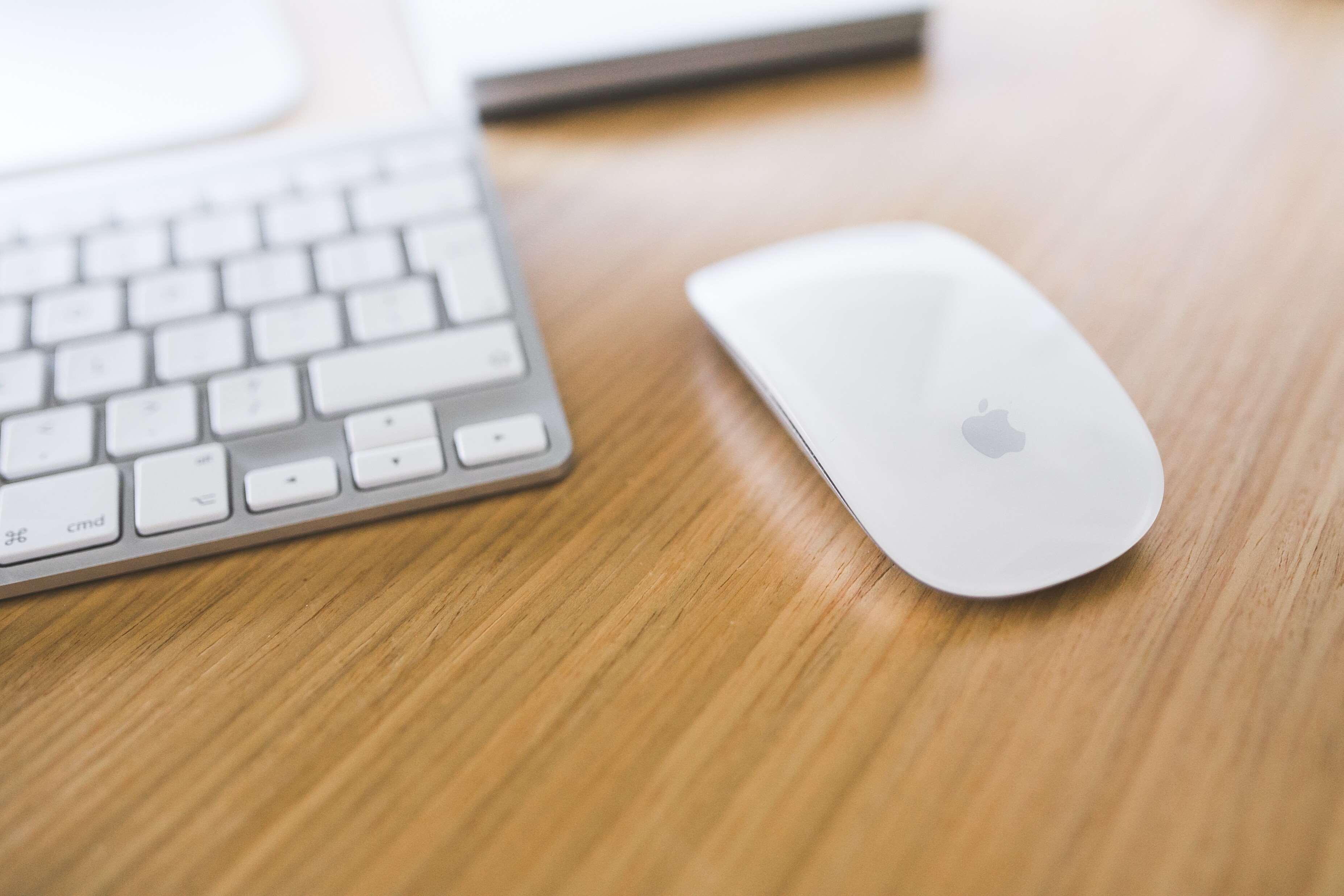 3709x2473 apple, desk, keyboard, mac, magic mouse, mouse, office, technology, white, work, working space, workspace wallpaper