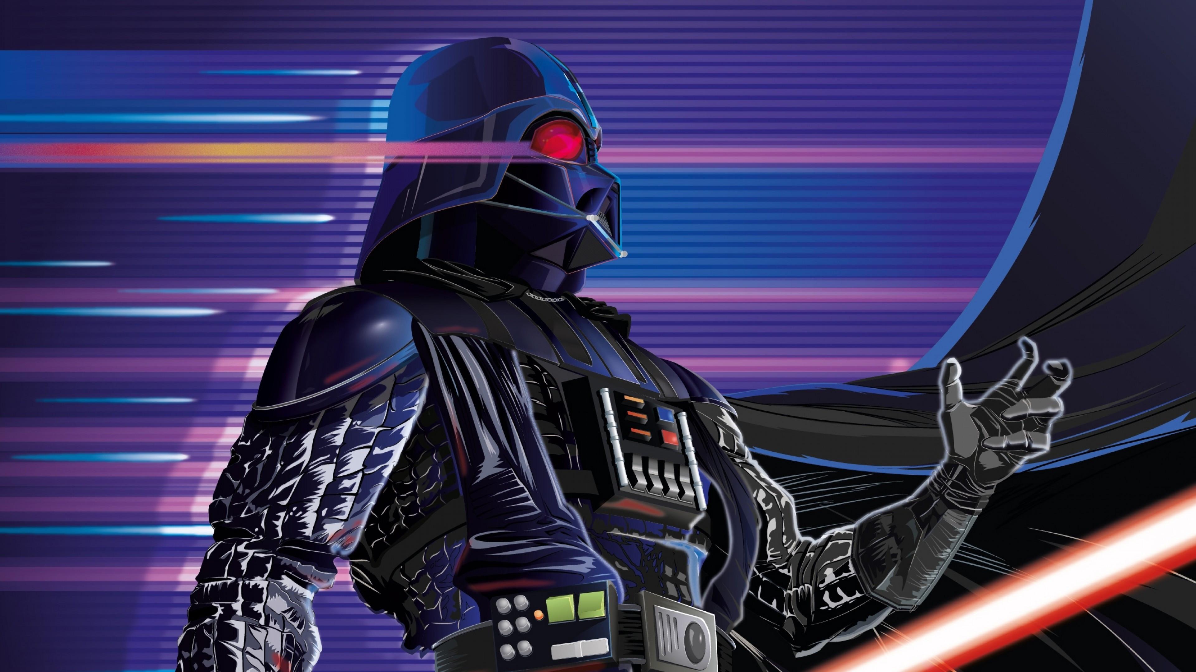 3840x2160 Download 3840x2160 Star Wars, Darth Vader, Lightsaber, Minimal Art Wallpaper for UHD TV