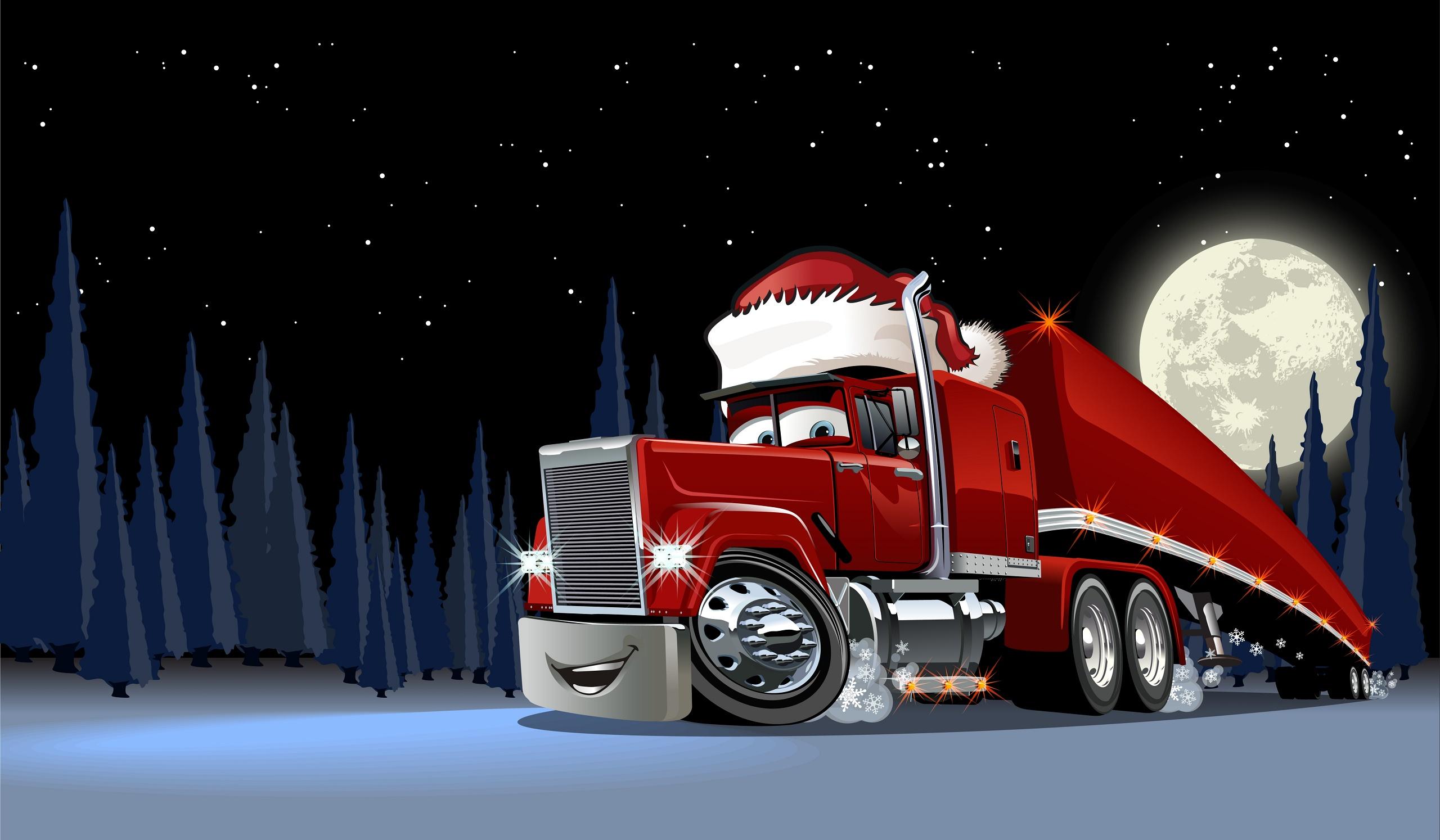 2560x1494 Christmas Delivery Truck