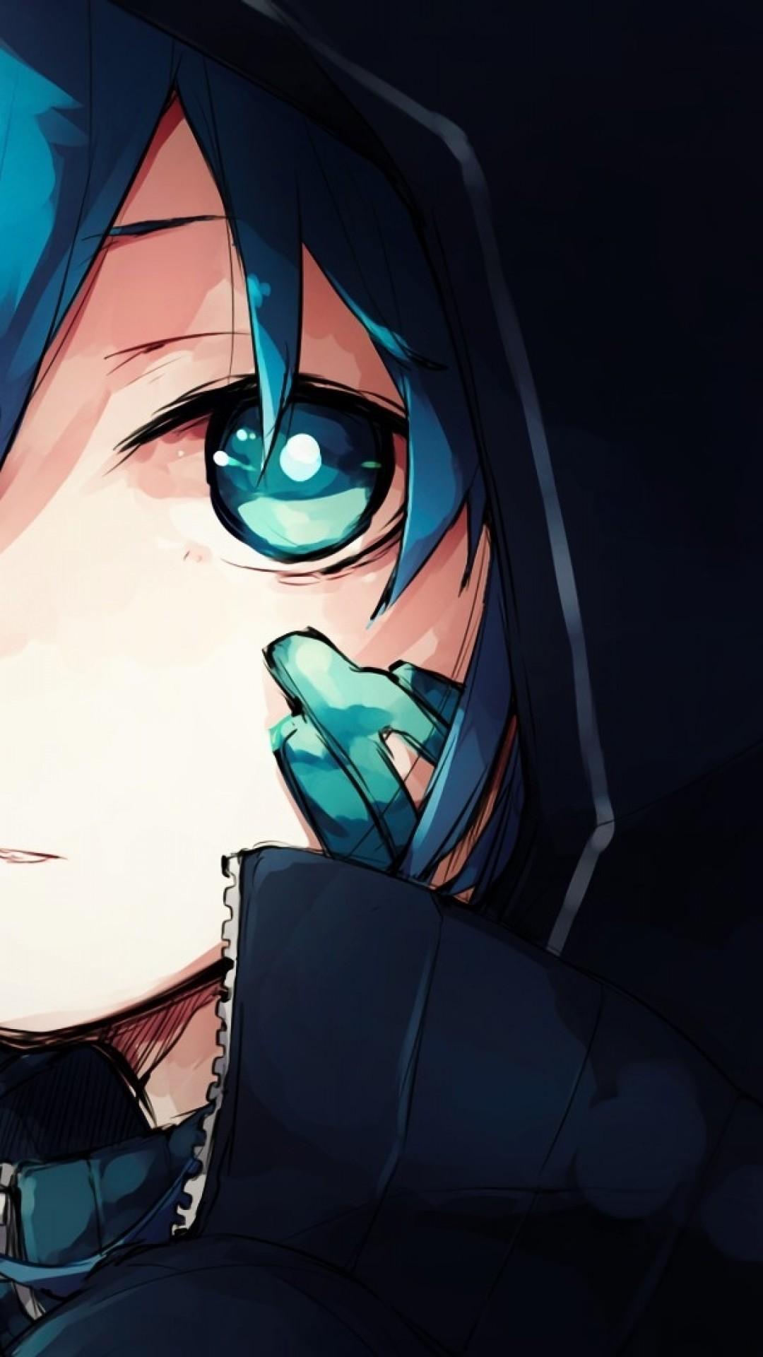1080x1920 Anime Girl, Hoodie, Blue Hair, Close Up Blue Anime Boy