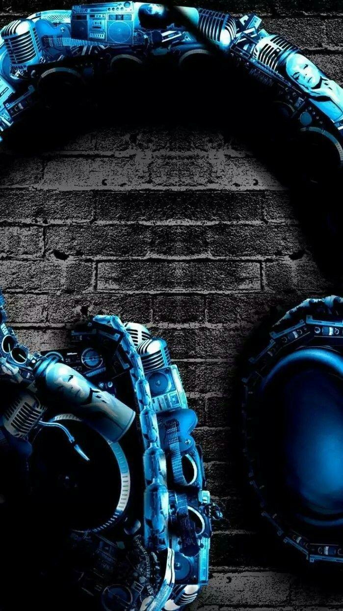 699x1244 Blue Headphones Wallpaper