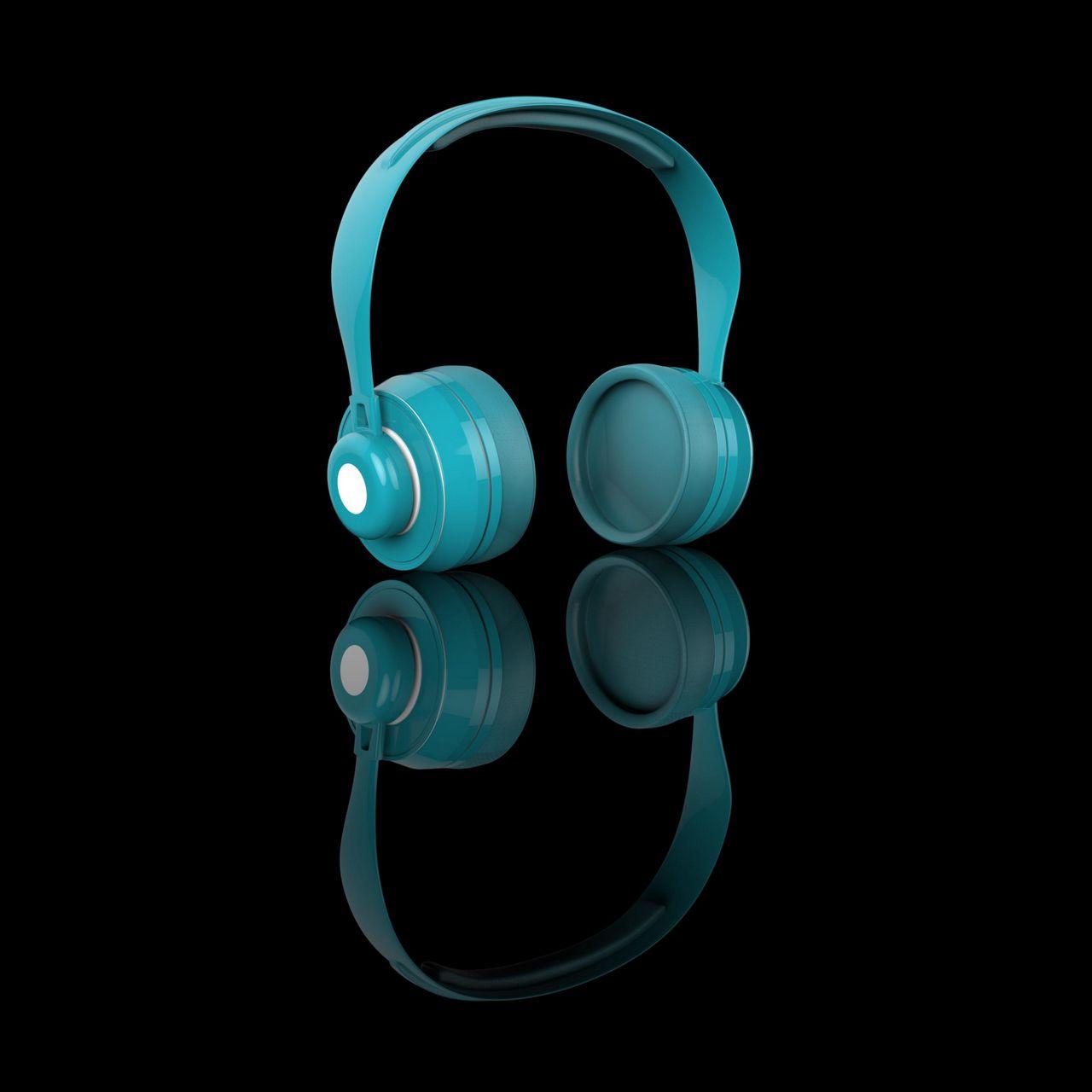 1280x1280 Download wallpaper 1280x1280 headphones, audio, blue, sound, technology ipad, ipad ipad mini for parallax HD background