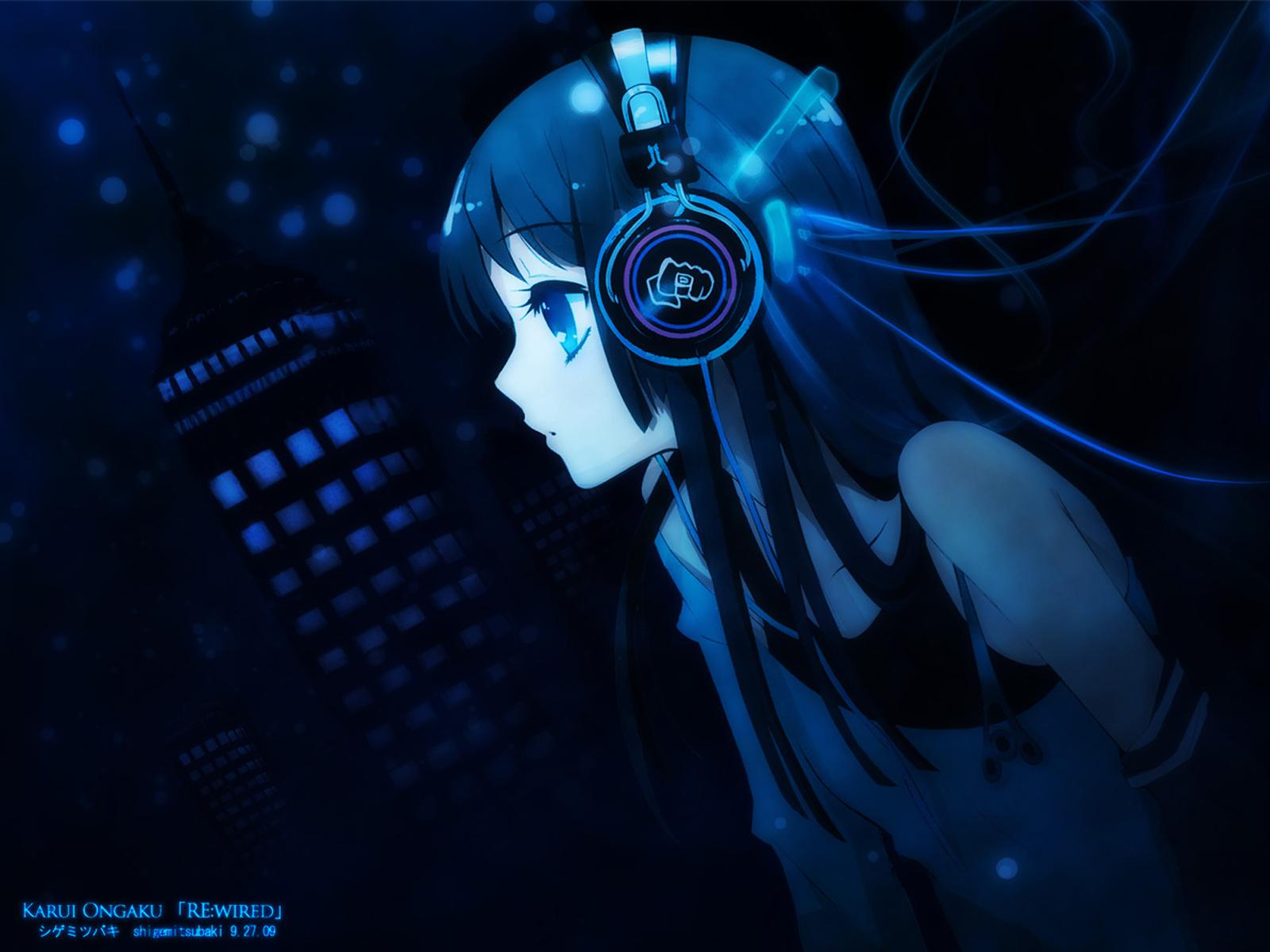 1600x1200 Akiyama Mio Blue Headphones Itou Noiji Jpeg Artifacts K On! Polychromatic Third Party Edit. Konachan.com.com Anime Wallpaper