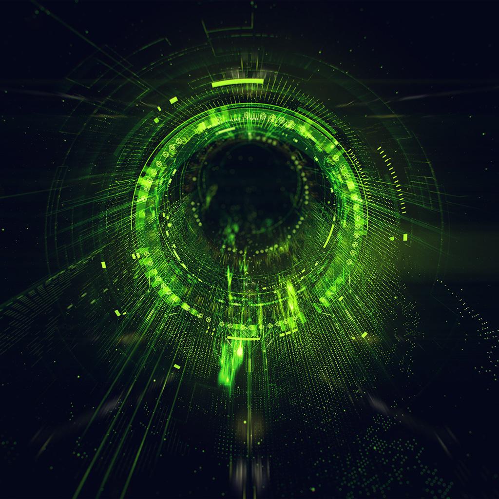 1024x1024 Circle Blackhole Green Digital Illustration Art Wallpaper