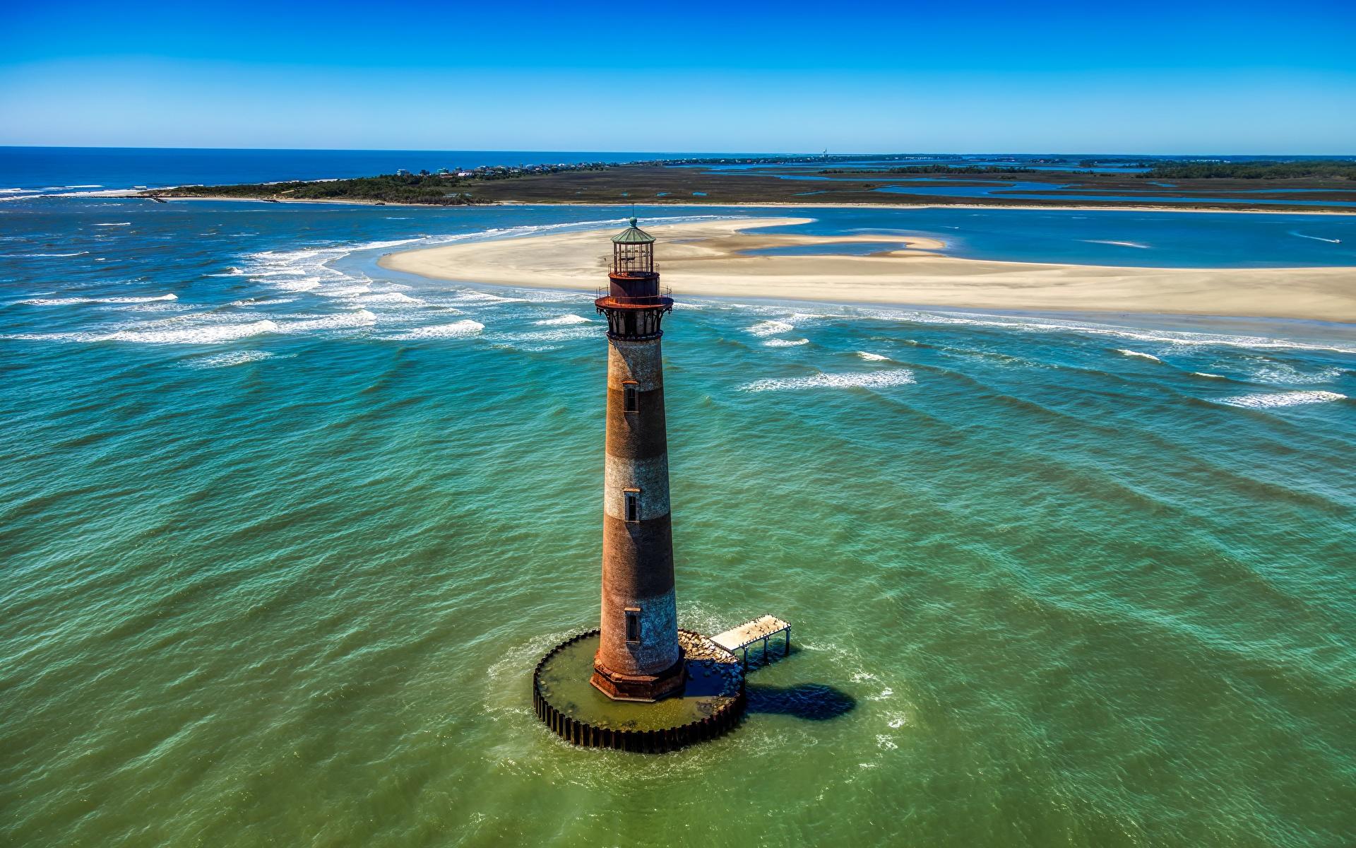 1920x1200 Wallpaper USA Morris island, South Carolina Ocean Nature 1920x1200