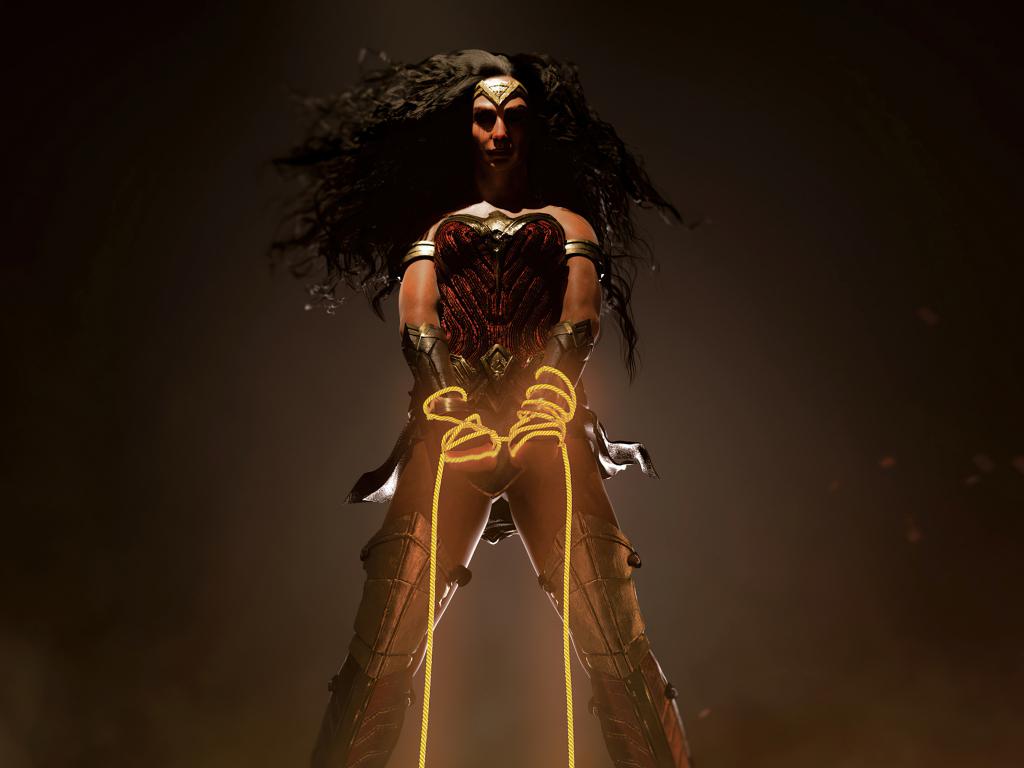 1024x768 Desktop wallpaper cool wonder woman, dark hair, art, HD image, picture, background, 9260d1
