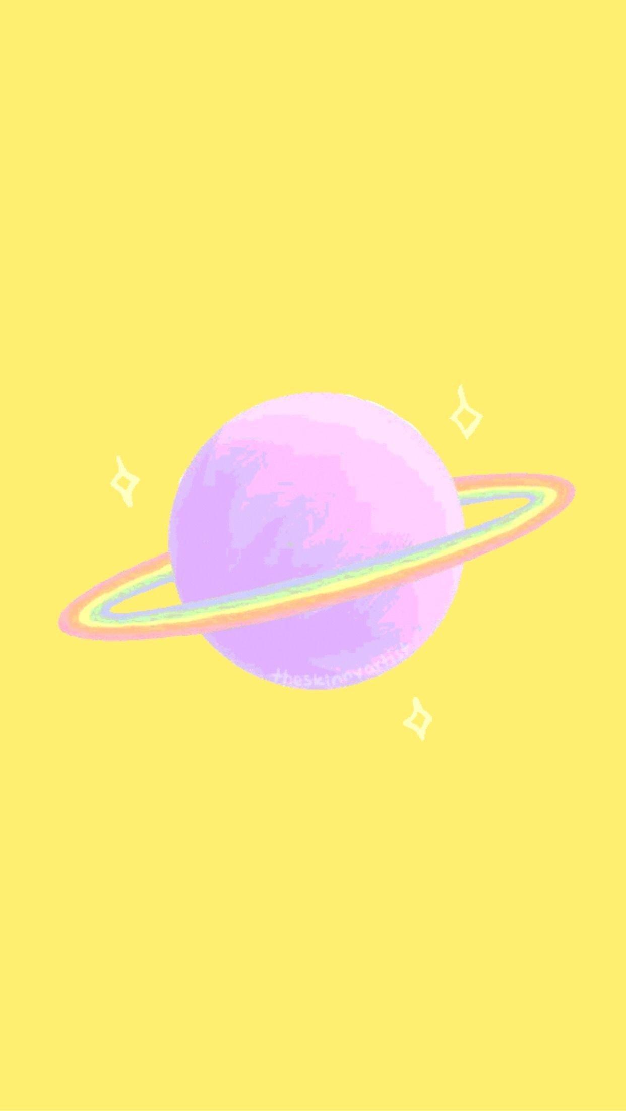 1242x2204 Aesthetic Kawaii Yellow Cute Wallpaper