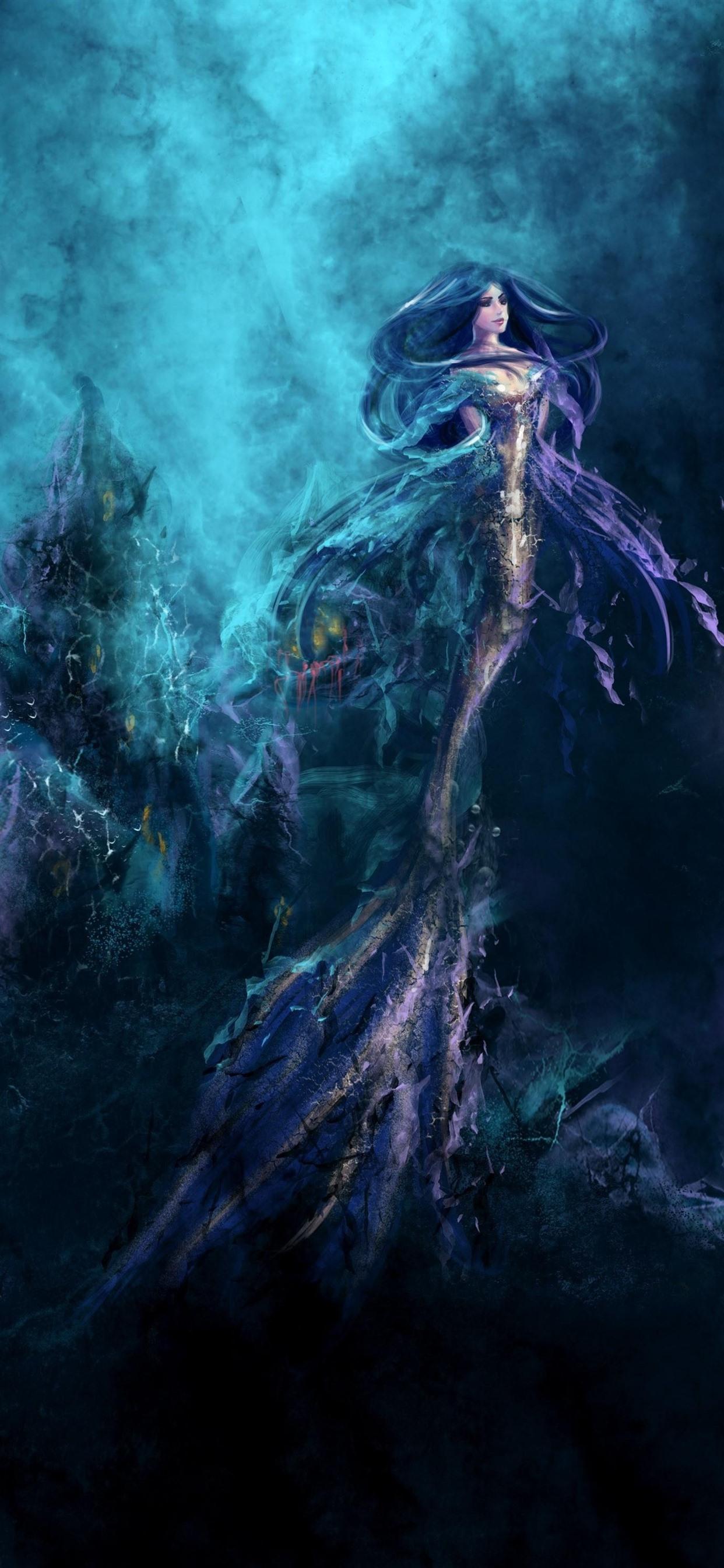 1242x2688 Mermaid, Fantasy Girl, Underwater, Art Picture 1242x2688 IPhone 11 Pro XS Max Wallpaper, Background, Picture, Image