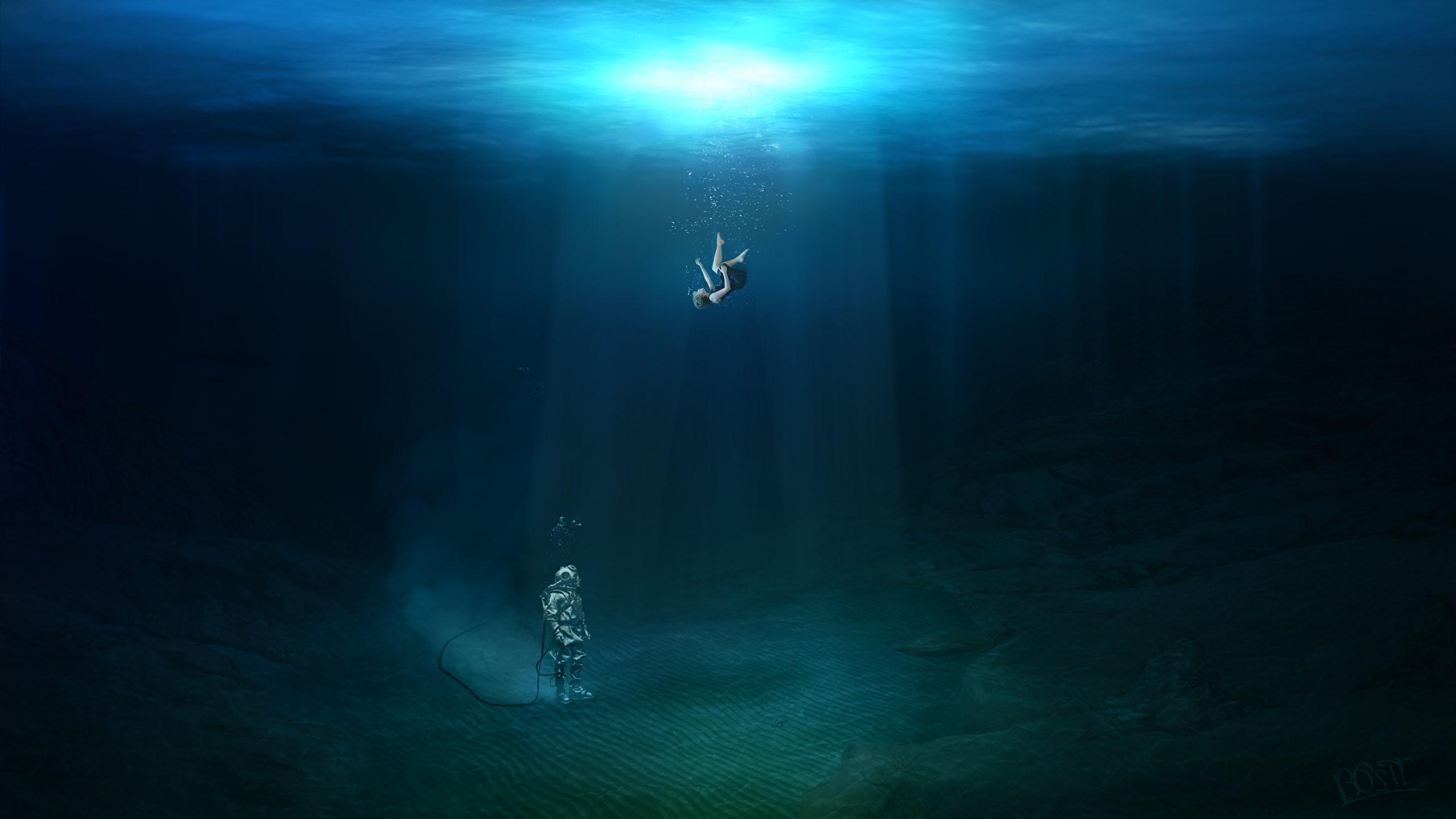 2560x1440 HD Wallpaper for theme: underwater HD wallpaper, background