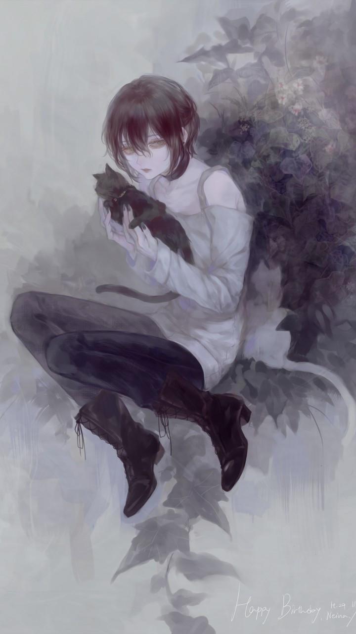 720x1280 Download 720x1280 Anime Boy, Cute, Neko, Cat, Brown Hair Wallpaper for Galaxy S Galaxy Note II, Galaxy Nexus, Alcatel One Touch Idol Ultra
