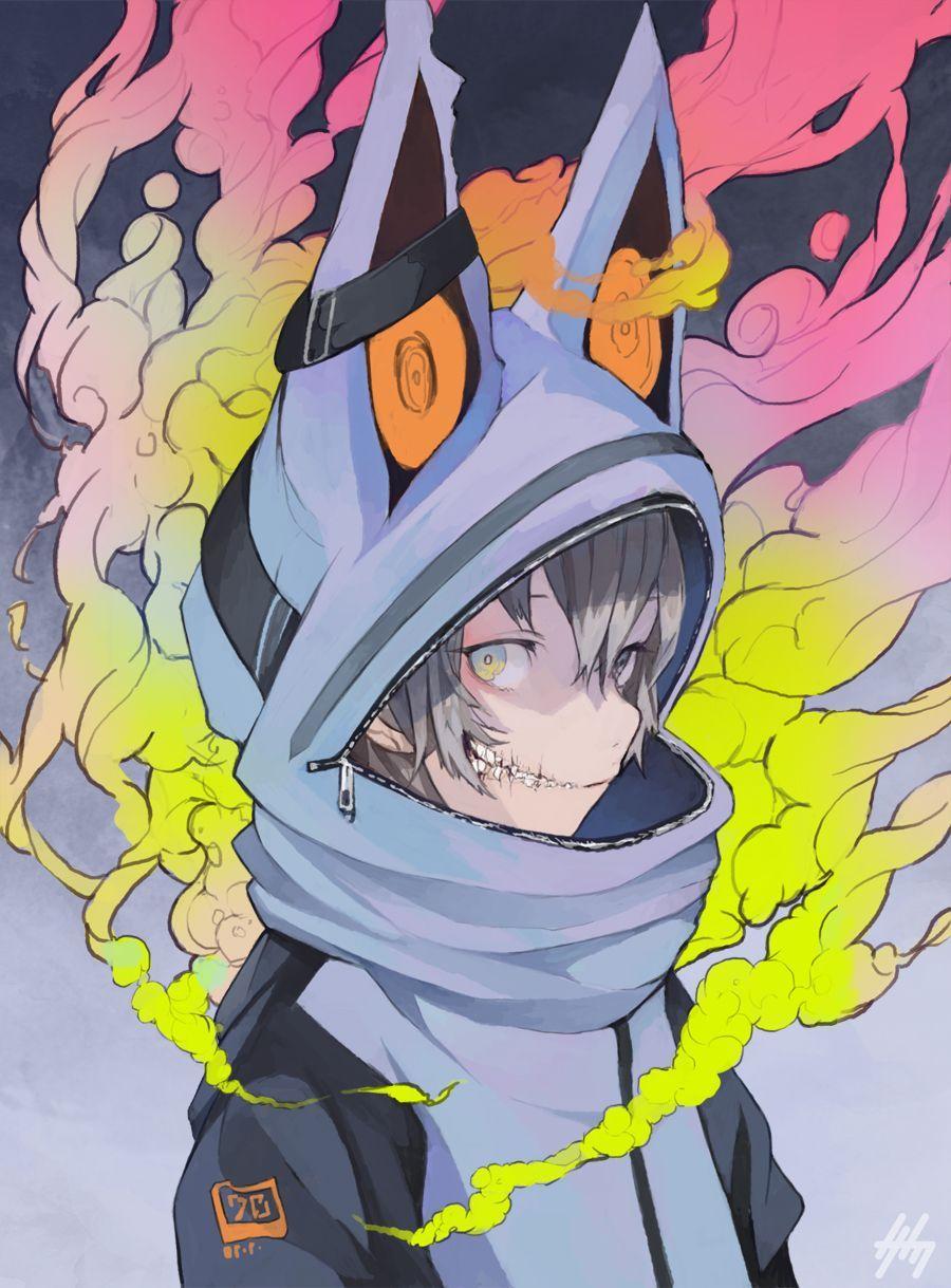 900x1219 Anime Boy with Hoodie Wallpaper