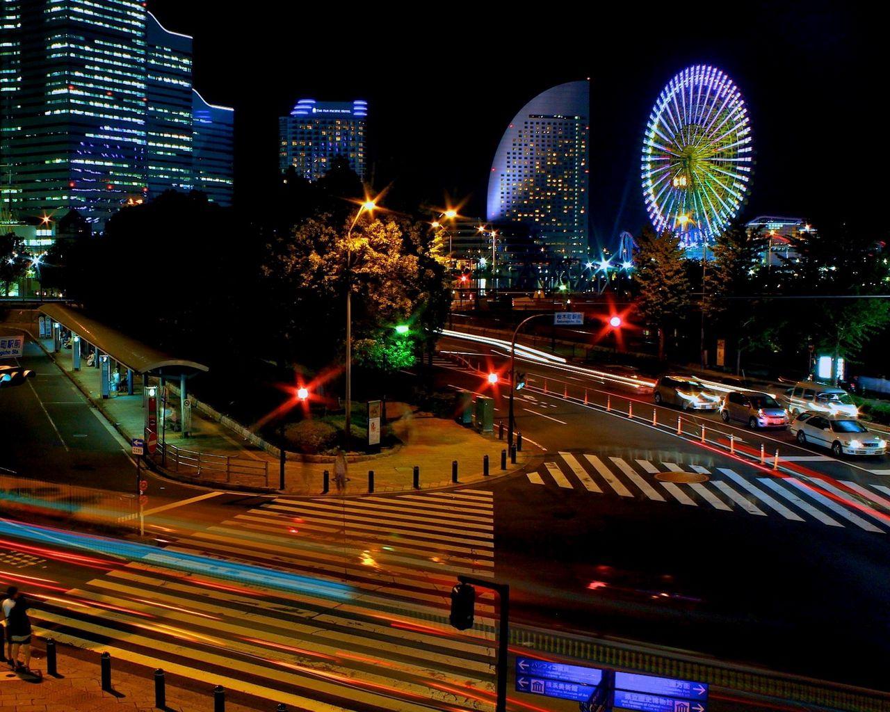1280x1024 Download wallpaper 1280x1024 japan, tokyo, night, lights city, beautiful, cityscape standard 5:4 HD background
