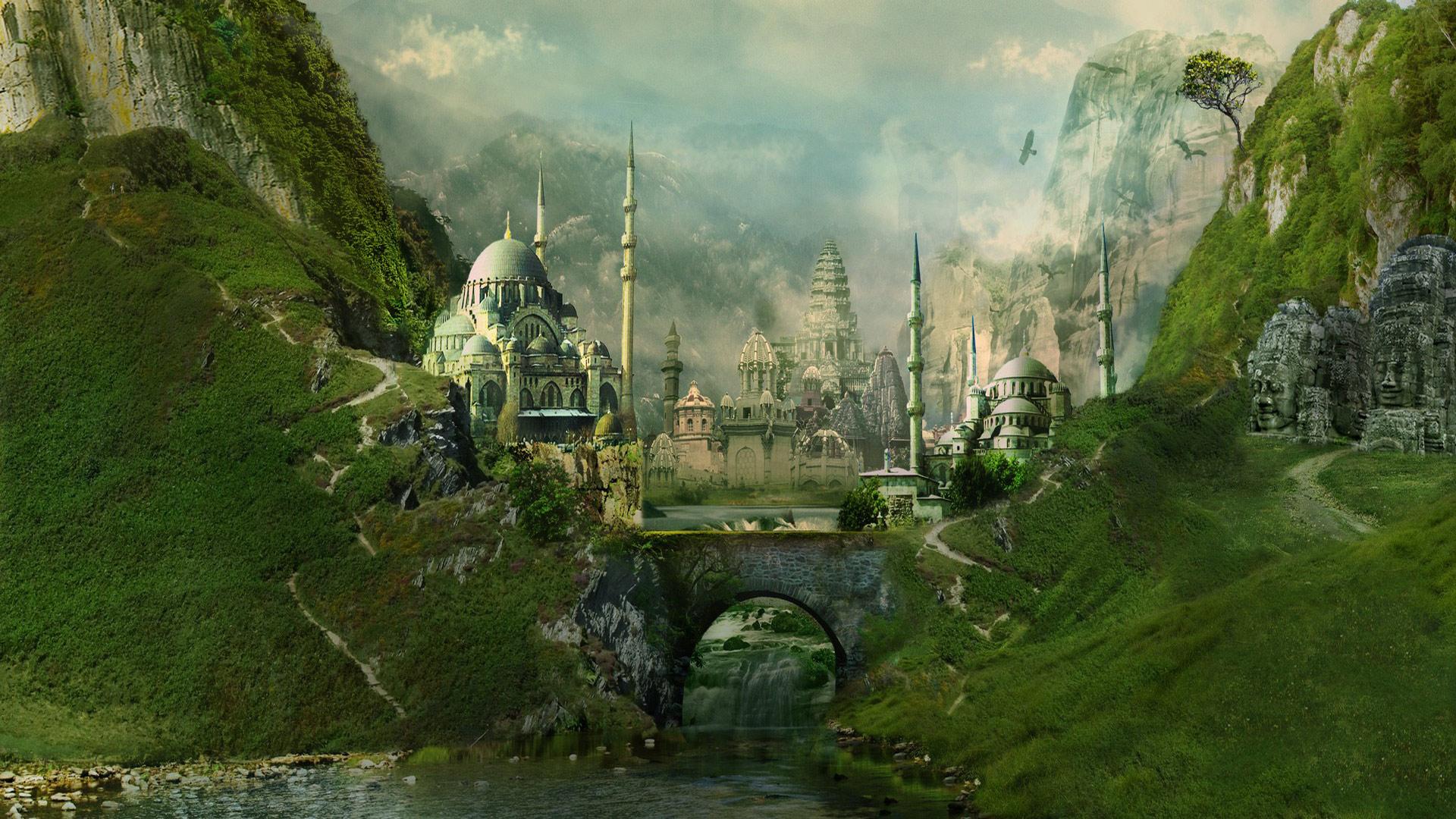1920x1080 Fantasy Cityscape Wallpaper